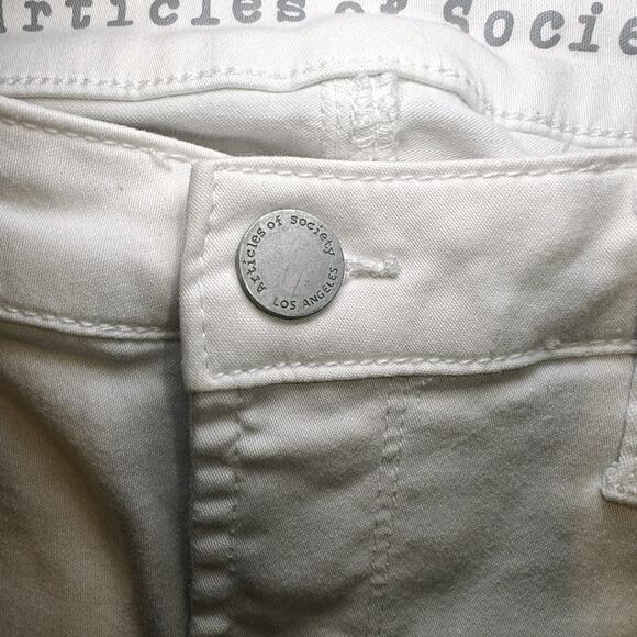 Articles of Society Jeans Women Size 27 White Distressed Mid Rise Frayed Hem - Picture 4 of 16